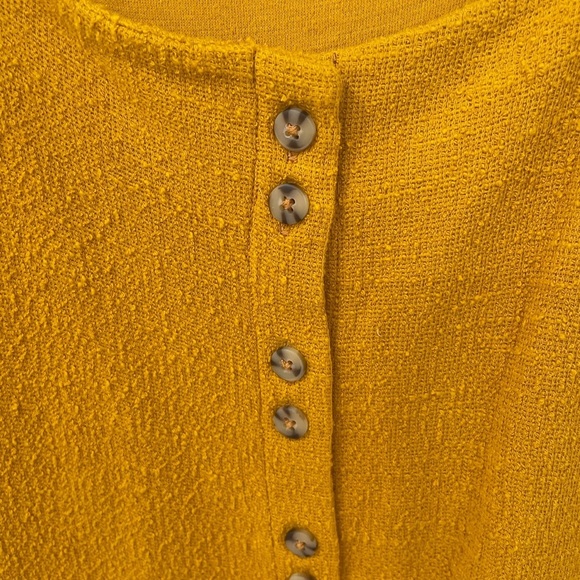 Madewell Texture & Thread Mustard Mini Dress Size Medium - Picture 11 of 15